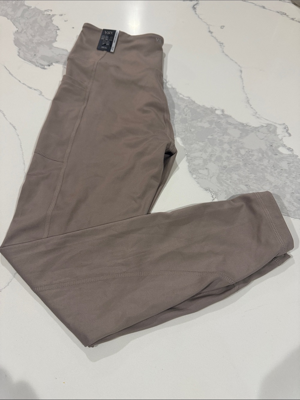 Victoria Secret VSX Taupe Active wear High Rise Leggings M/short:25” inseam